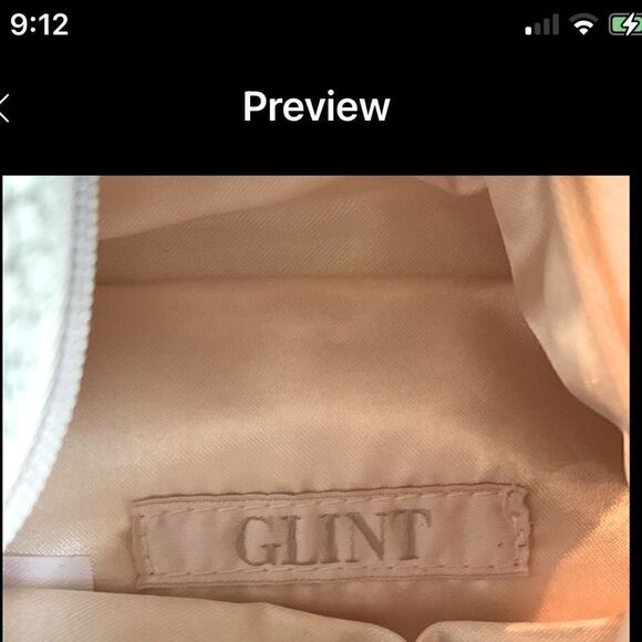 GLINT Beige Mesh Evening Bag Clutch Flap Front Wristlet - Picture 5 of 6